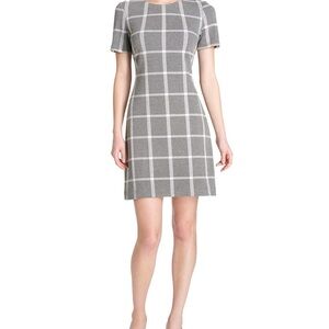 Gray plaid work dress